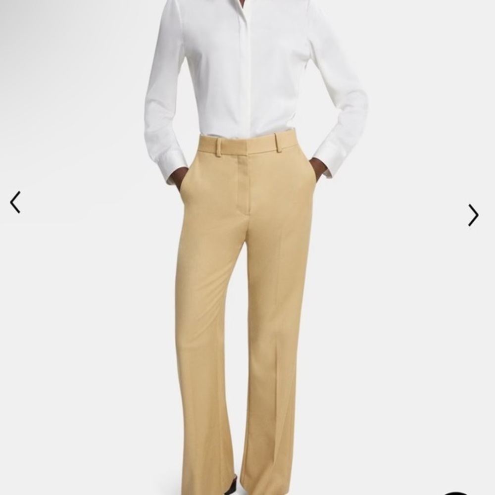 Theory Flared High-Waist Pant in Wool Flannel, NWT, size 12